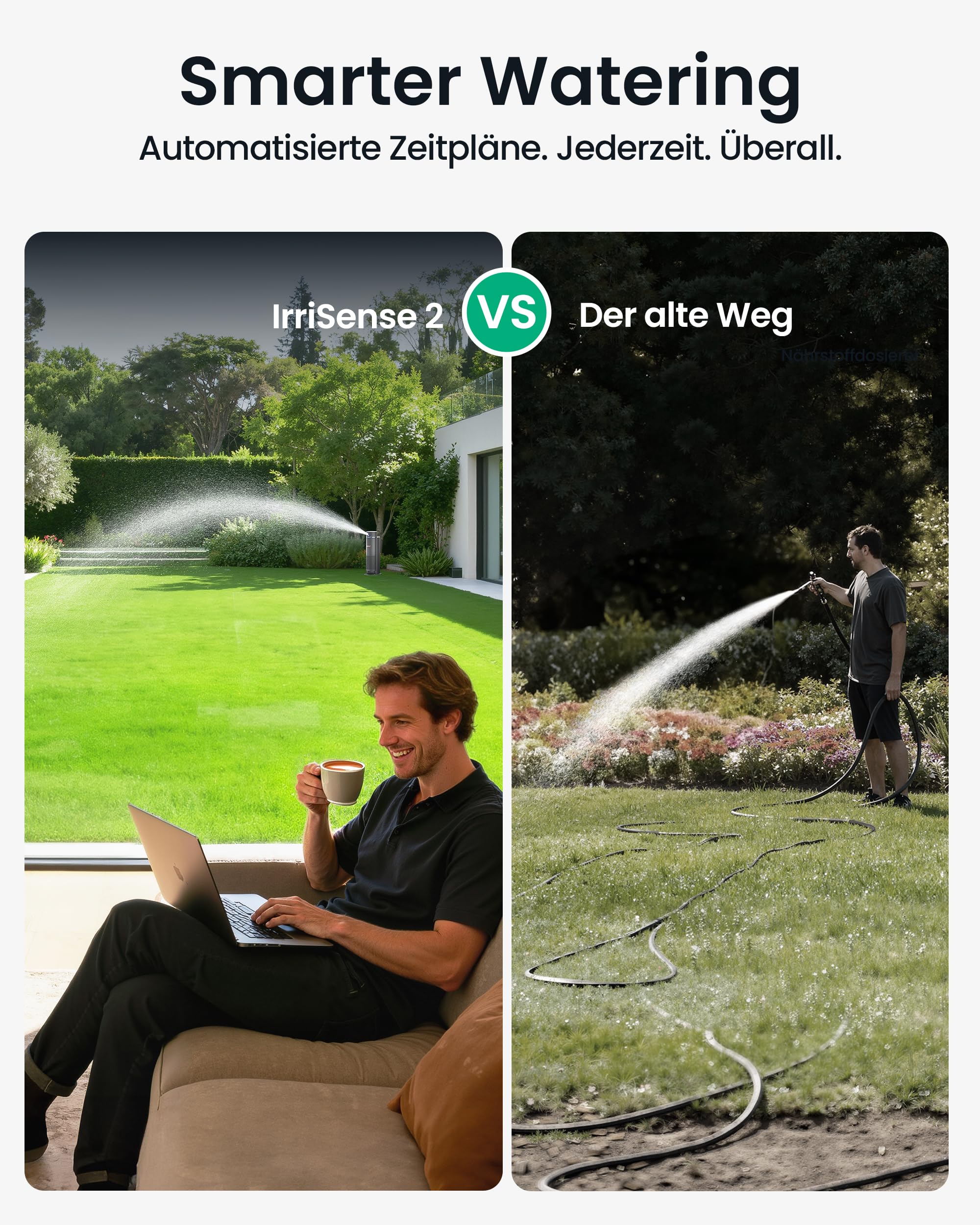 Aiper IrriSense 2 Smartes Bewässerungssystem, Mehrzonen-Bewässerungsgerät mit App-Steuerung, intelligenter Zeitplanung und Regensensor für Rasenflächen bis 446 m² - 2