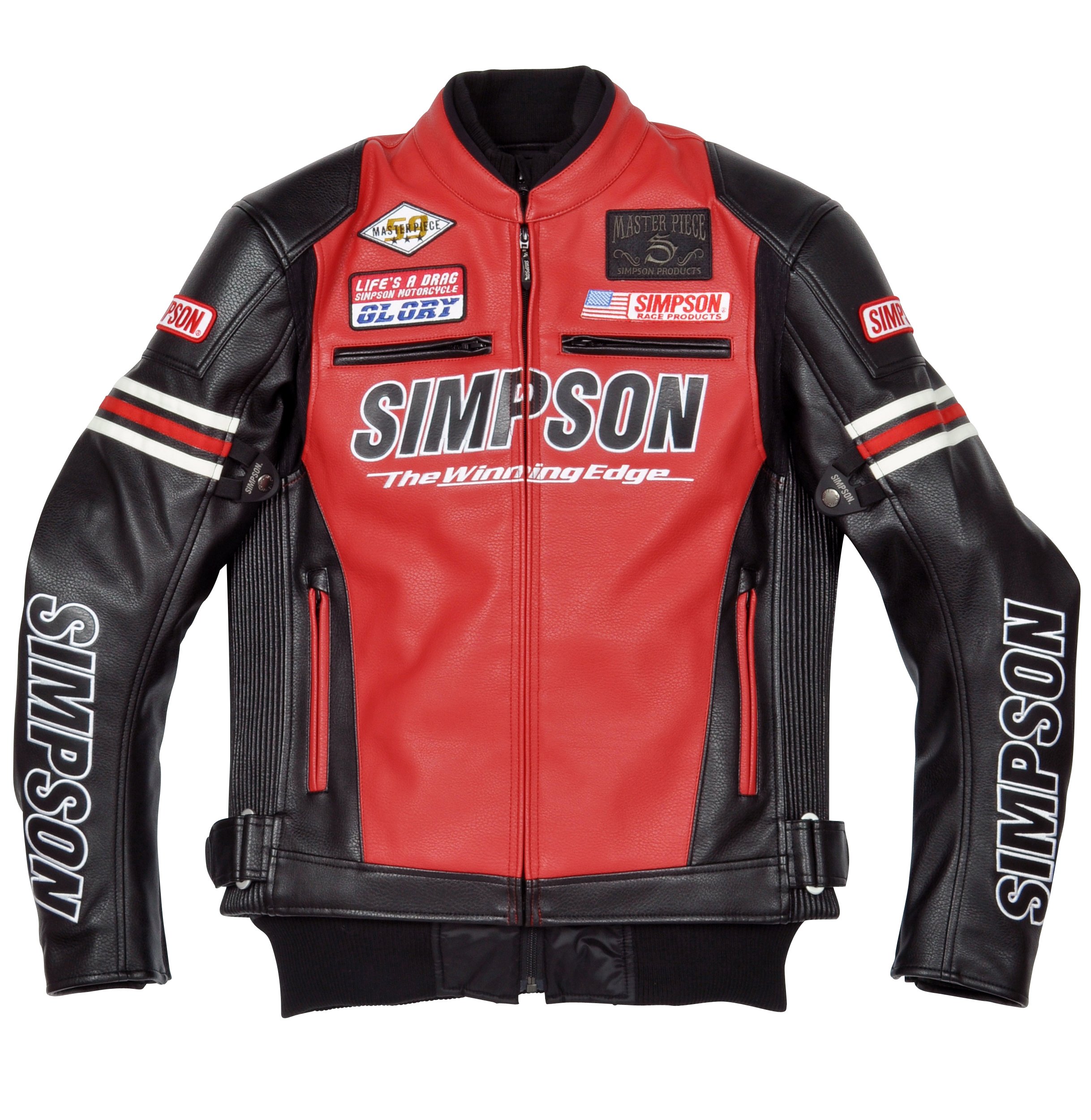 Amazon | [シンプソン] フェイクレザージャケット RED 4L SJ-3133