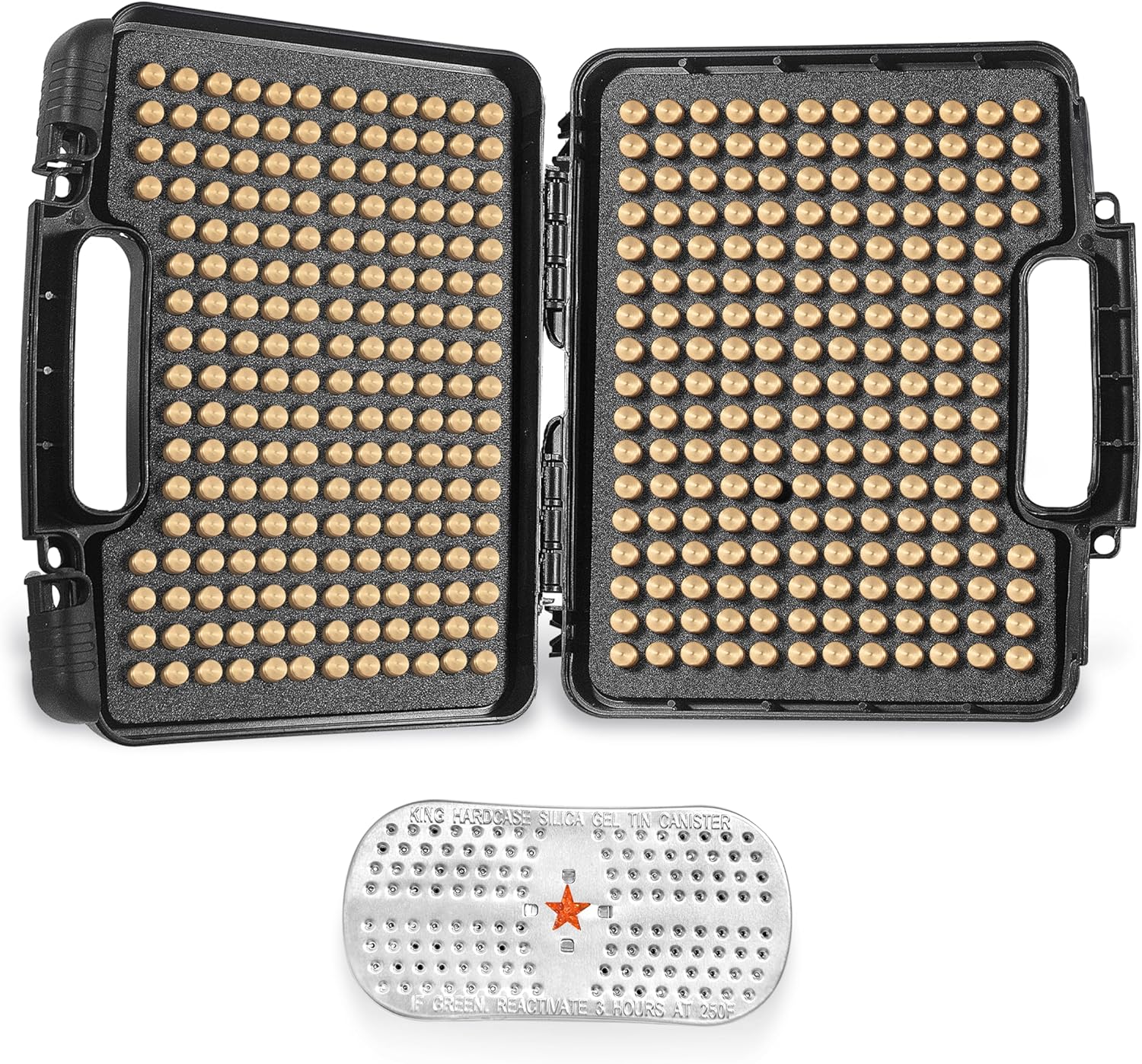 390 Round 9mm Ammo Storage Case and Equipped with 2 Reusable Desiccants