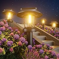 ALEPOD 8 Pack Solar Pathway Lights Outdoor Waterproof IP65 - Warm White Garden Stake Lights 3 Modes for Walkway Yard Lawn Driveway
