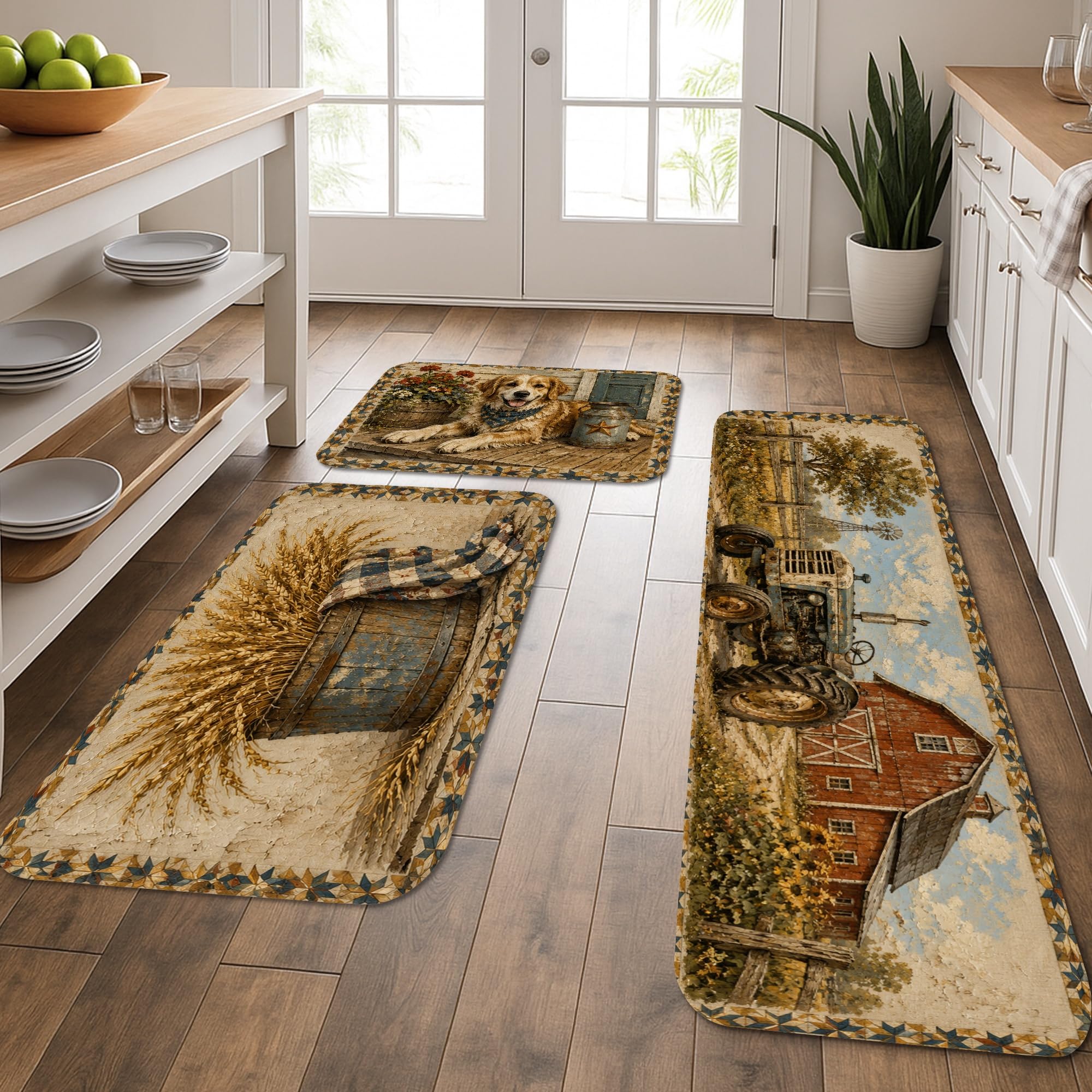 Tapis de cuisine de style rustique lavable pour en finir avec les sols froids et humides