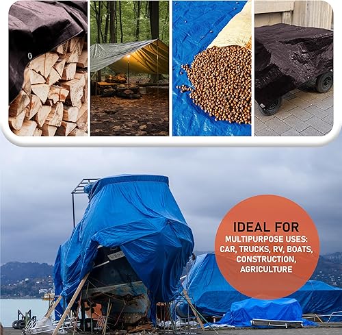 Miniatura 7 de HOMESTEAD Lonas multiusos, resistentes al agua, 12 mils de grosor, malla de 180 GSM, 14 x 14 pulgadas, resistente a los rayos UV, a la putrefacción