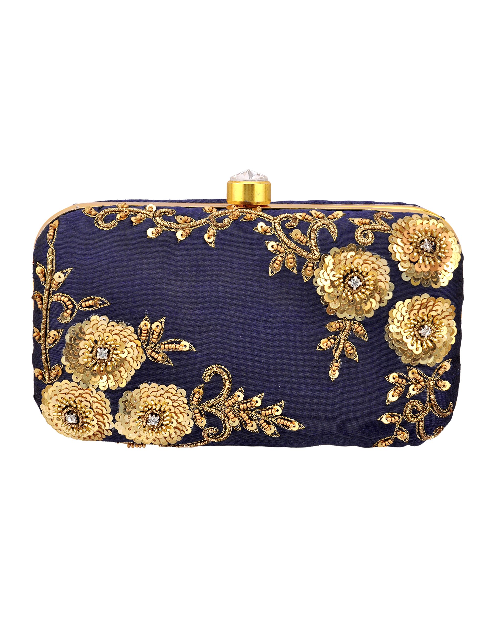 duchess Women's Hand Embroidered Six Flower Box Clutch Purse-picture-15