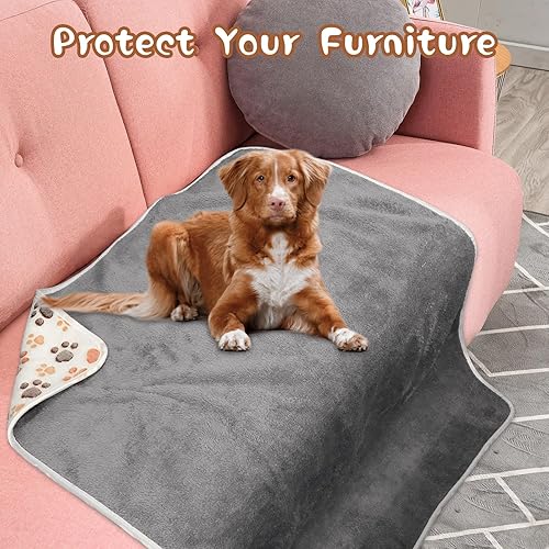 Miniatura 5 de YUEPET Mantas impermeables para perros, paquete de 2 mantas lavables para perros para cama, sofá, protector de vellón de franela para cachorros,