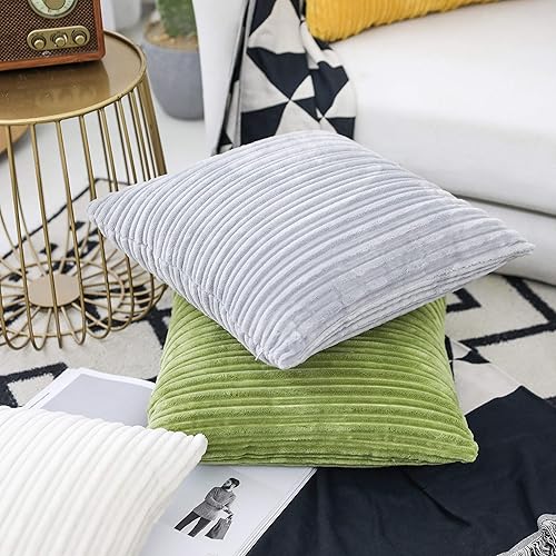 Miniatura 480 de UGASA - Juego de 2 fundas de almohada de terciopelo a rayas, funda decorativa para cojín con cremallera oculta para el hogar, sofá, dormitorio,