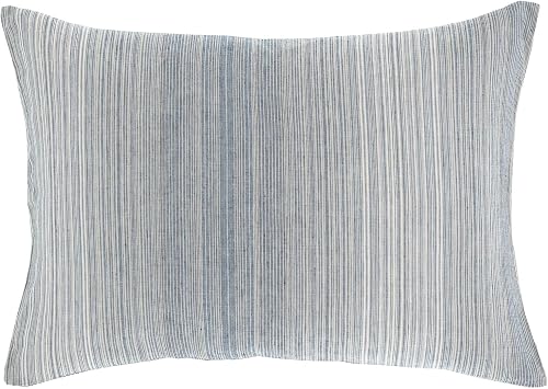 Pine Cone Hill Sterling Stripe Linen Blue Sham, Standard Size, Blue Stripe Pattern