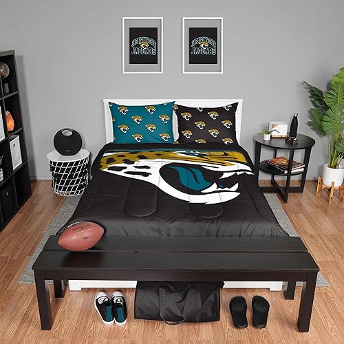 FOCO NFL - Juego de ropa de cama en una bolsa, con logotipo del equipo de la NFL, 3 piezas