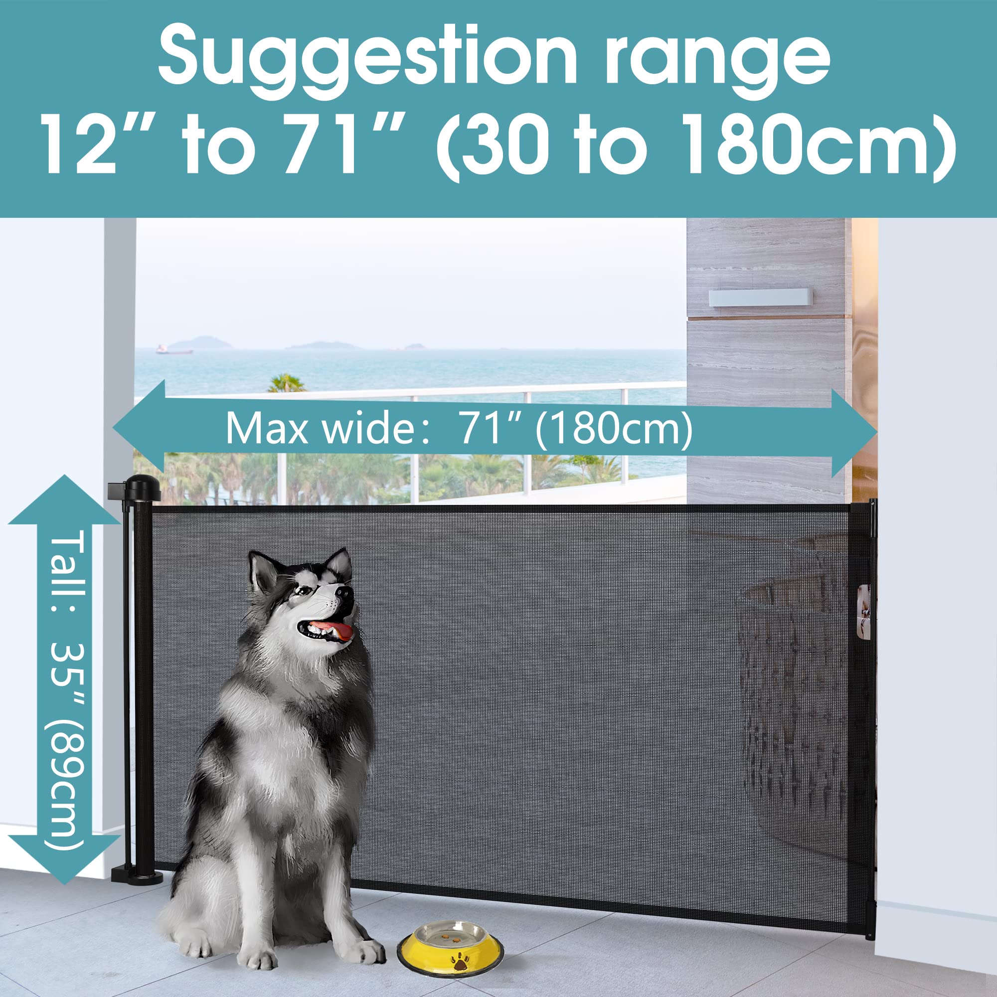 Buy Cosagon Retractable Baby Gate,35"Tall,Extends to 71"Wide,Extra Wide