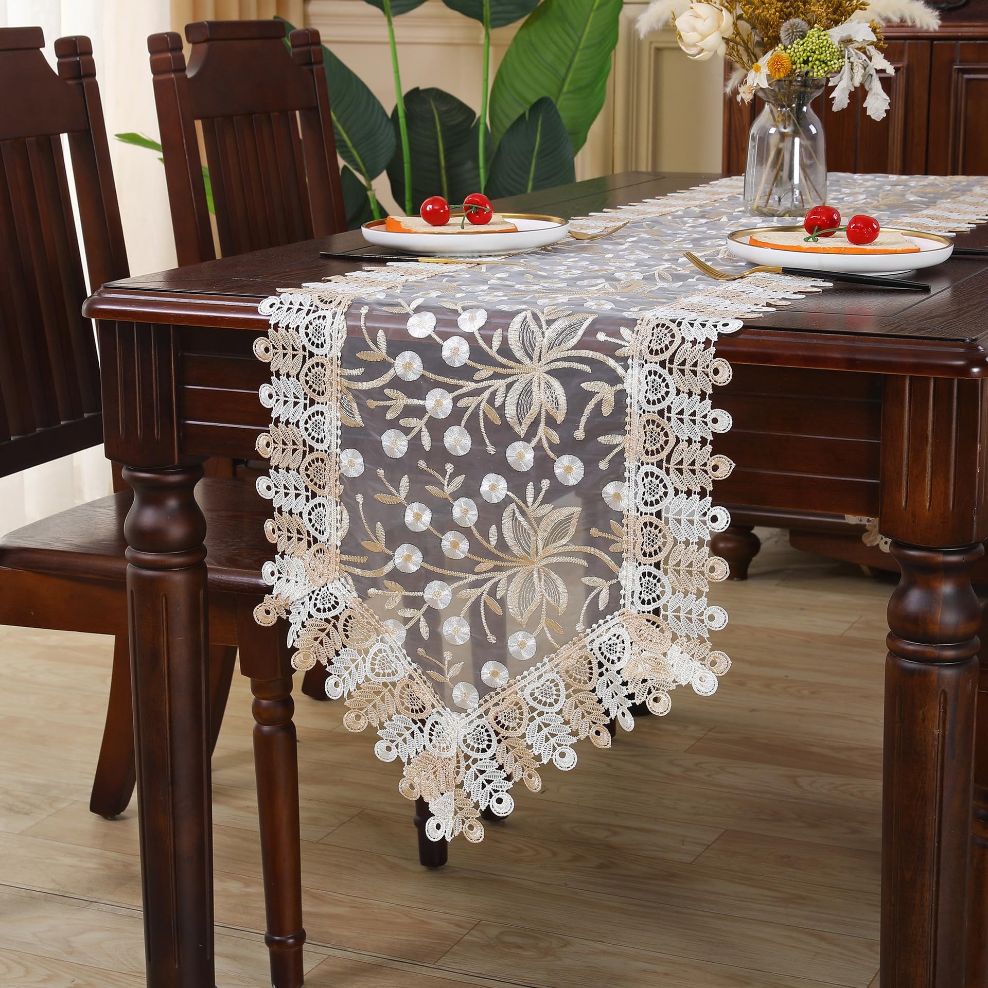 Lace Placemats - Elegant Embroidered Table Decor -3 Lace Placemats - Elegant Embroidered Table Decor -3
