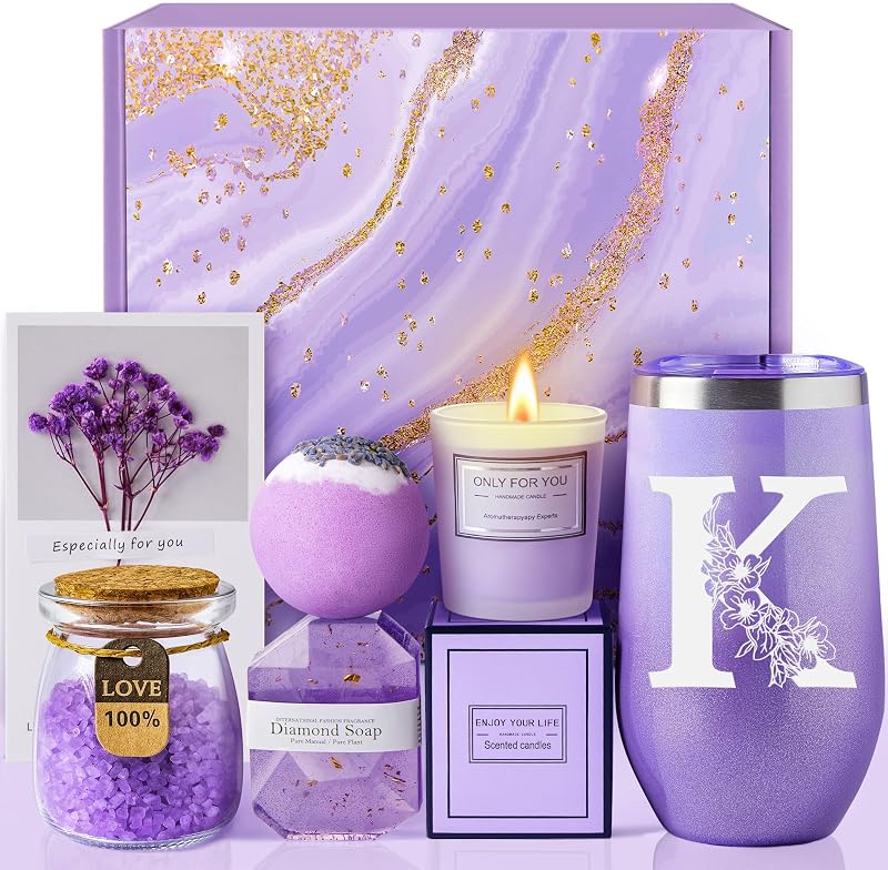 MADDIFY Kit de cuidados corporais com fragrância de lavanda e copo personalizado, modelo K