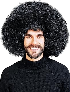 ALLAURA Women's Jumbo Afro Kinky Curly Hair Black Wigs for Black Women Large Bouncy and Soft Natural Looking Premium Synthetic Hair Wigs for Women Disco Costume Wigs