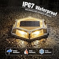 Vista 3 de VOLISUN Luces solares para entrada vehicular de muelle al aire libre impermeables, paquete de 12 luces de cubierta en 2 colores en 1 LED