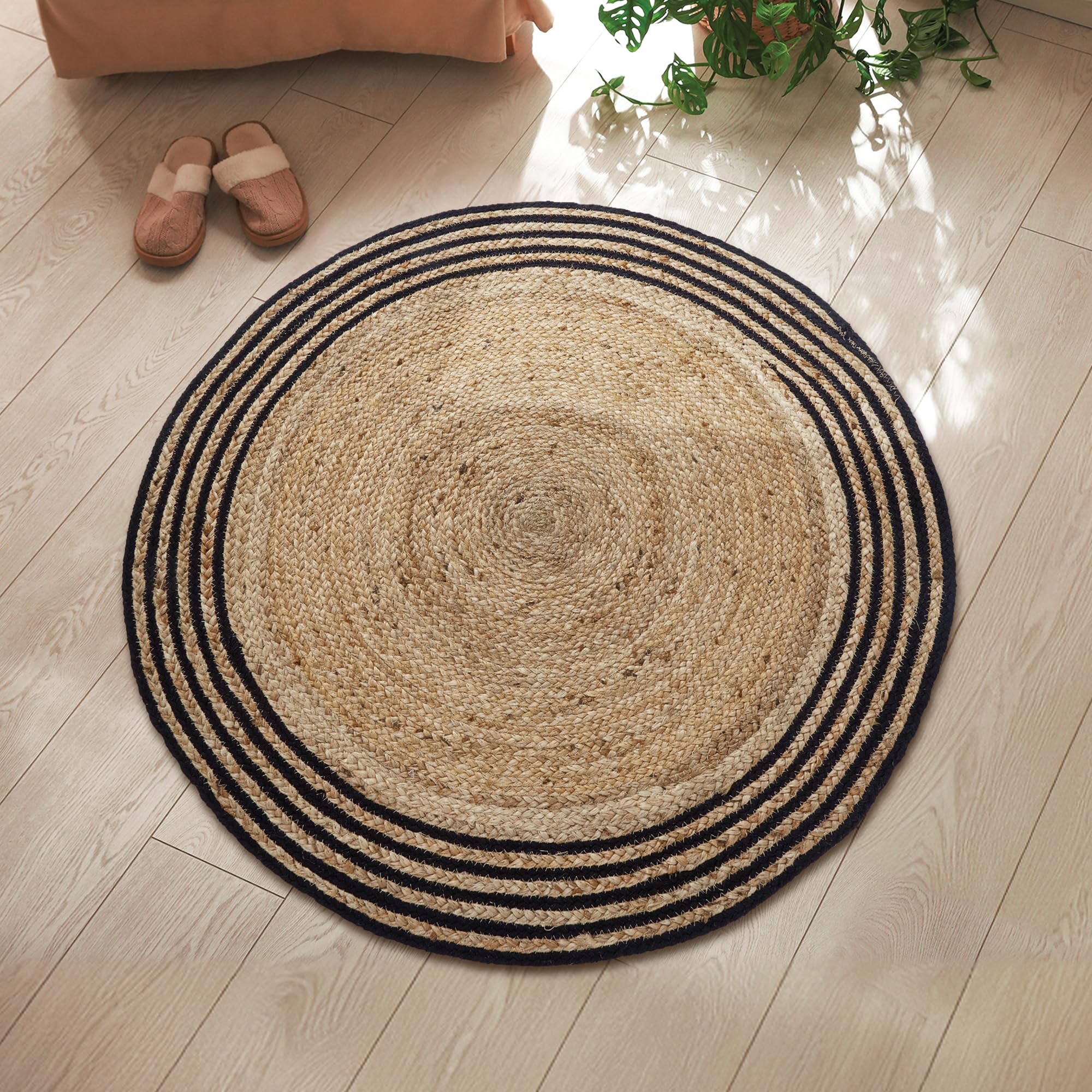 Encasa XO Round Braided Rug - Sage & Off White -19 Encasa XO Round Braided Rug - Sage & Off White -19