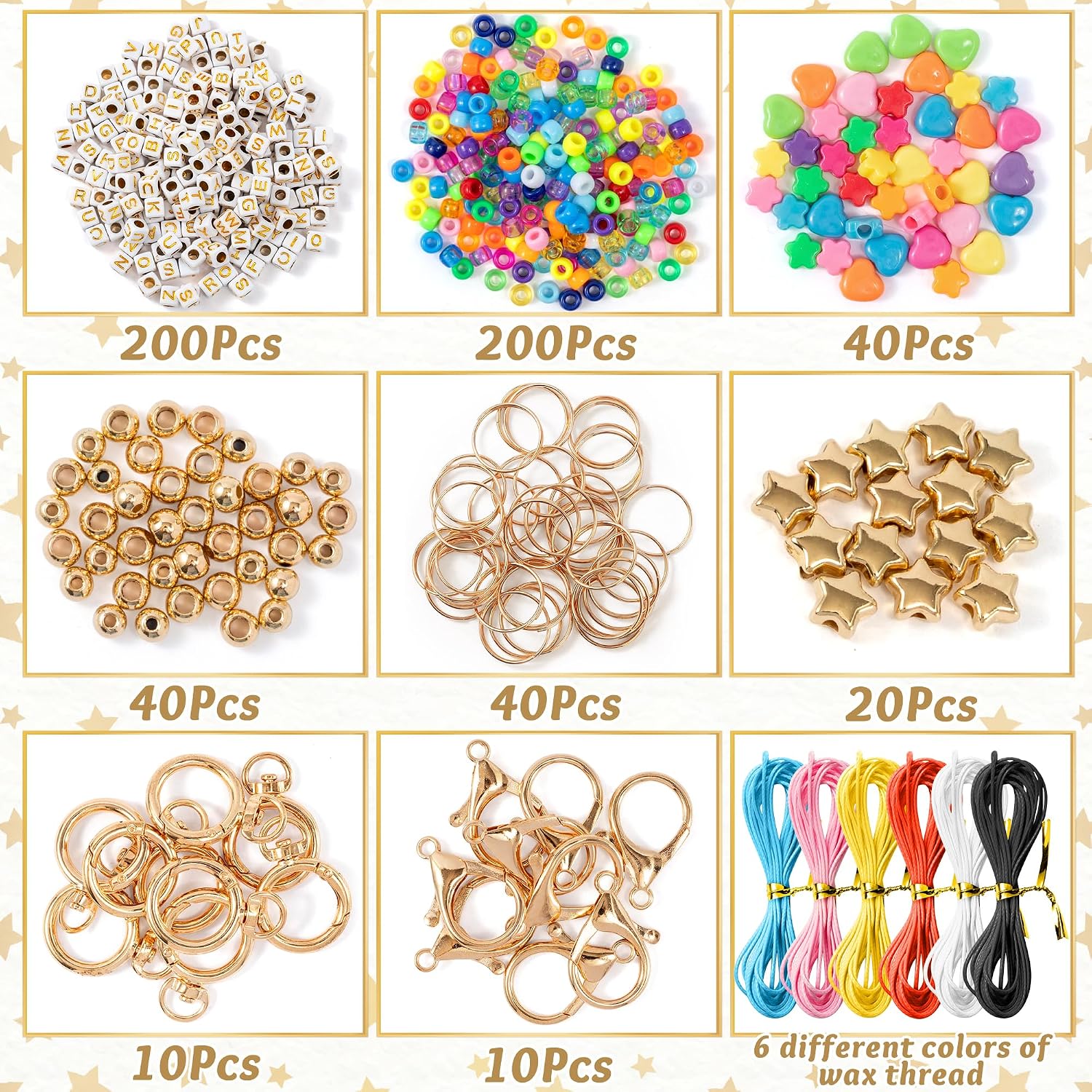 WATINC DIY Bead Keychain Kit, Colorful Letter Beads Key Chain Craft, 576Pcs image 2