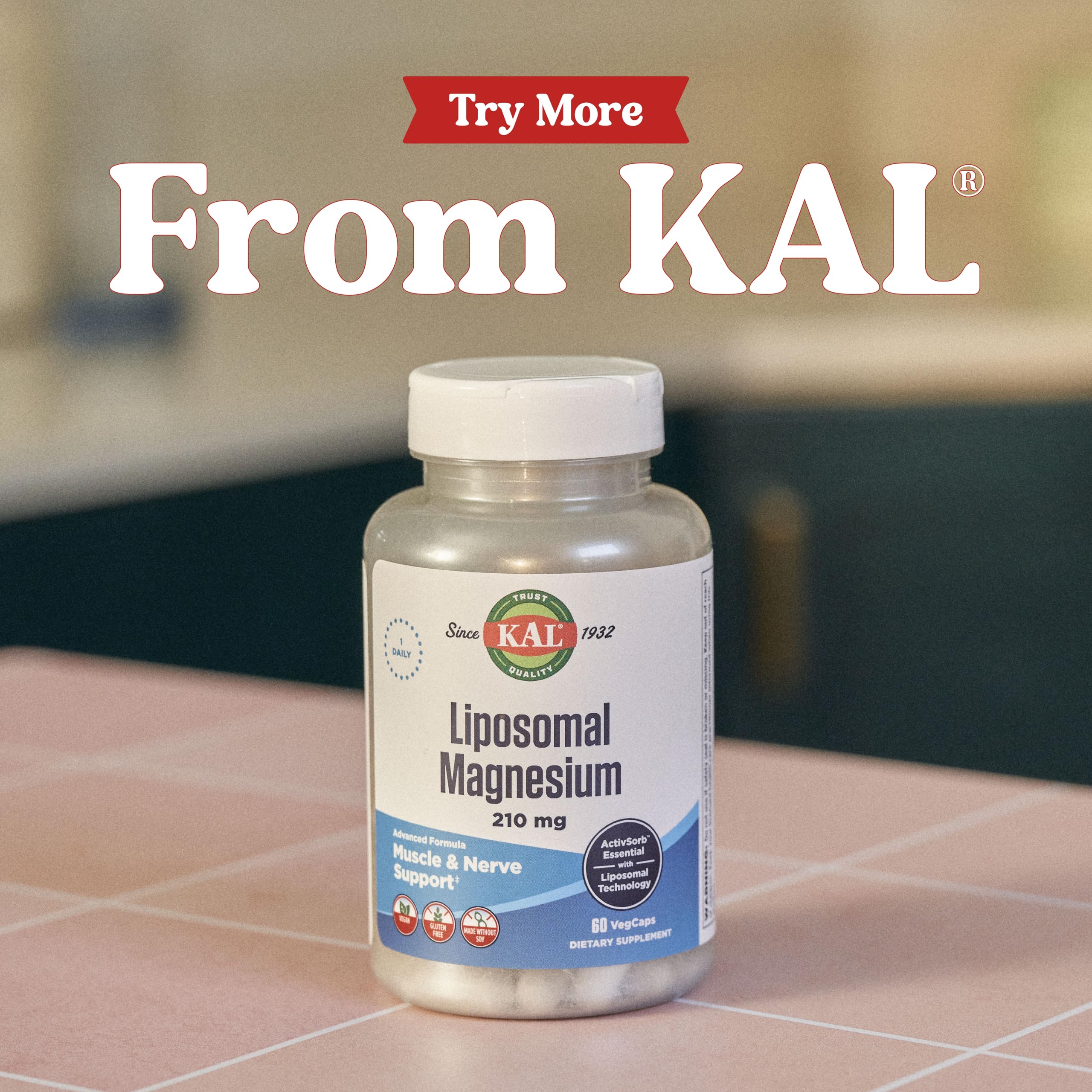 KAL Magnesium Chewables - Magnesium Citrate for Nerve, Muscle, and Bone Support - No Added Sugar, Vegan Magnesium Supplement - 60-Day Guarantee - Pineapple Flavor - 120 Servings, 120 Chewable Tablets — Amazon image 6