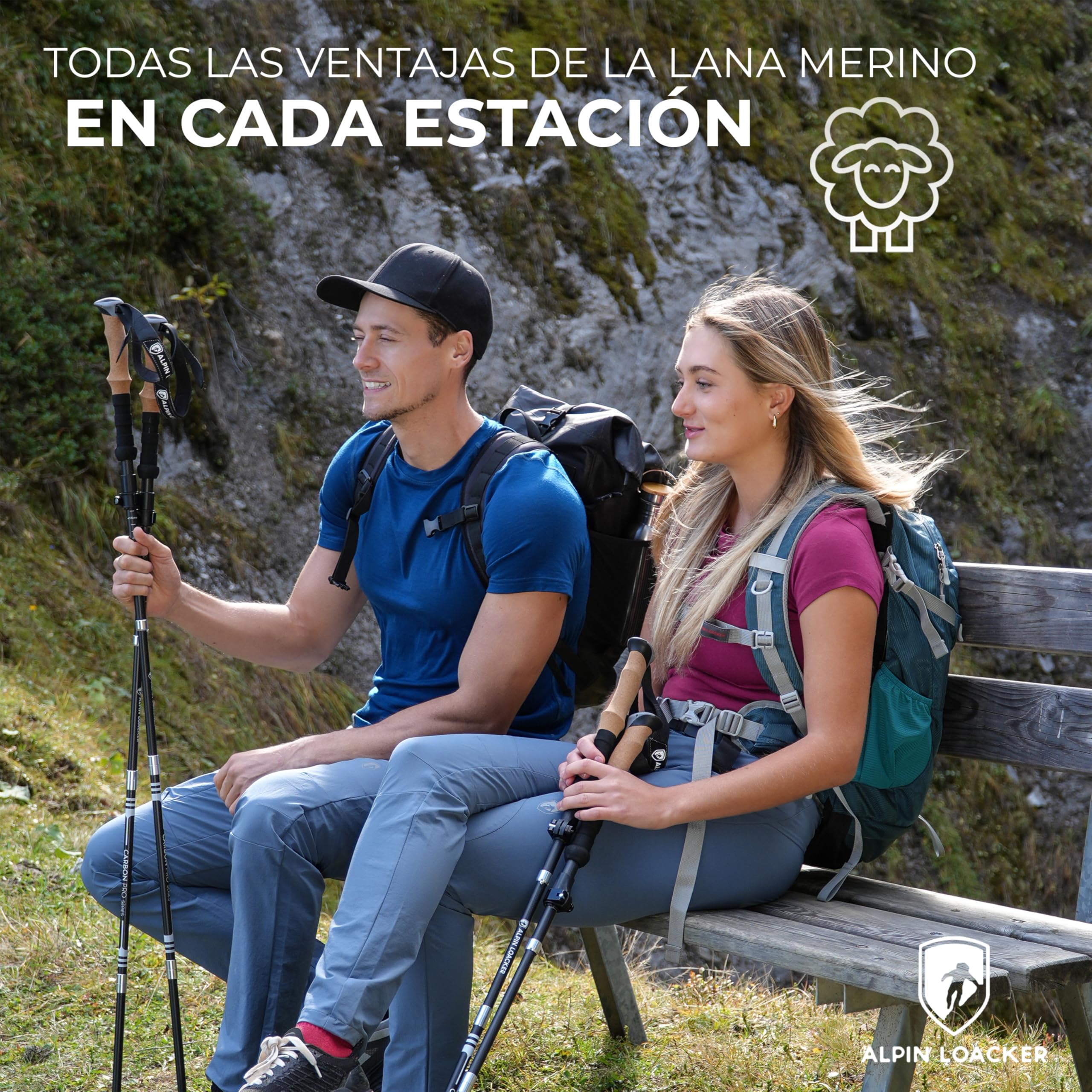 ALPIN LOACKER Camiseta de Manga Corta con Lana Merino - Suave, Secado Rápido y Termorreguladora para Deportes, Senderismo, Escalada, Trekking y Esquí - Hombre