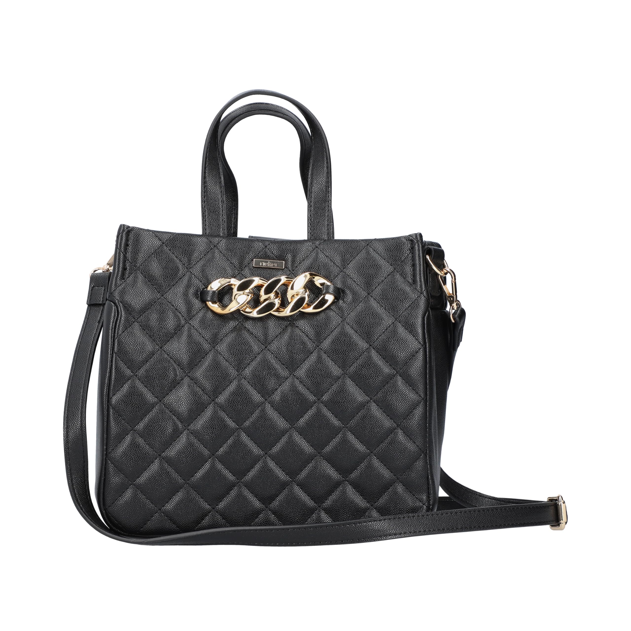 Rieker H1505 Women's Handbag Chain Detail Diamond Pattern, black, Normal