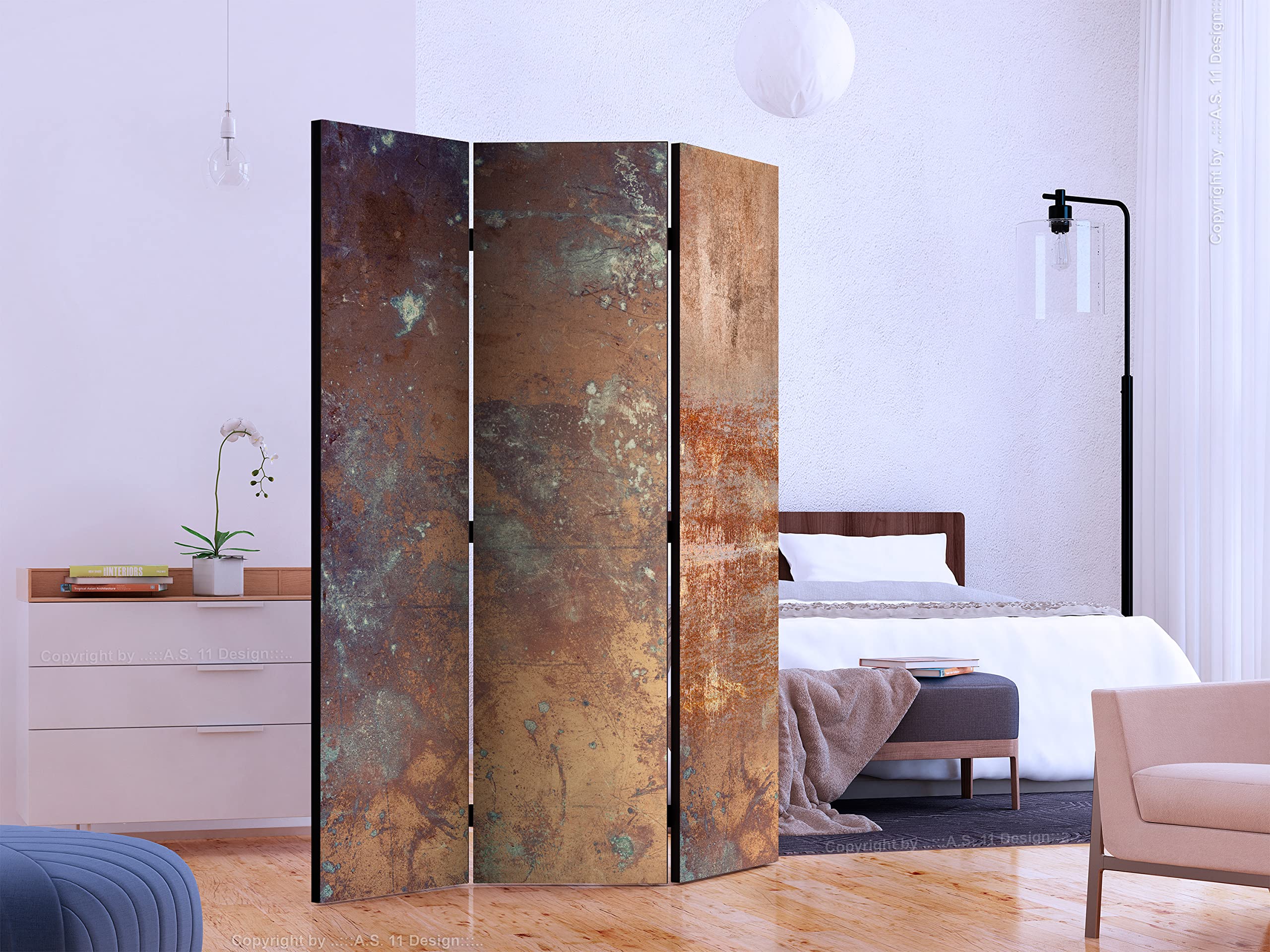 murando - Paravento da Interno 3 Pannelli, Separe Divisorio, 135x172 cm | 3 Pannelli Decorativi, Stampa su Un Lato, Tela in TNT, Pronto all'Uso, Separatore per Camera da Letto, Produzione EU