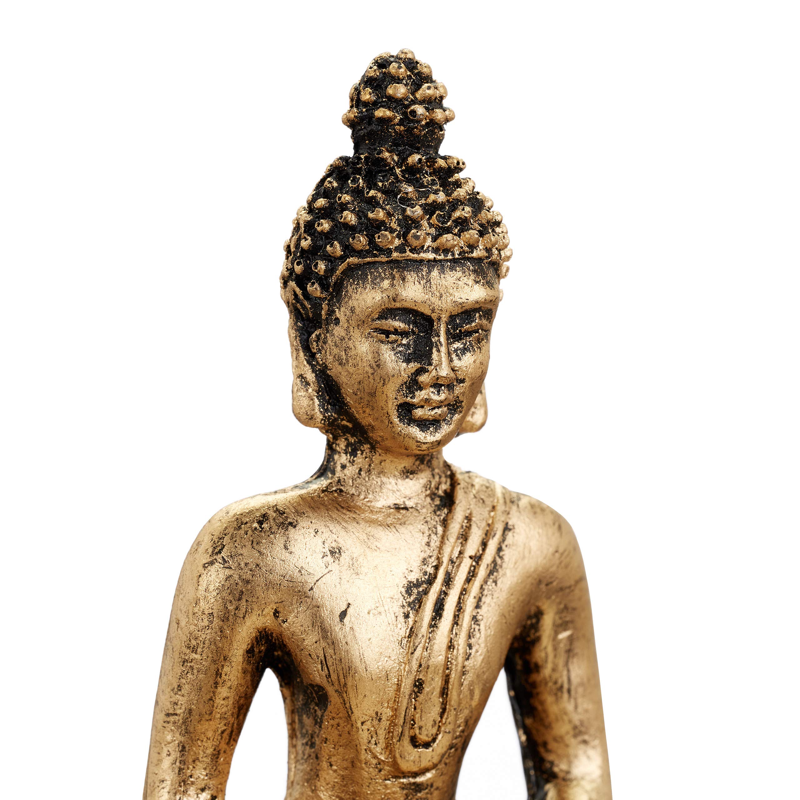 Relaxdays Giardino Zen, con Buddha, Pietre, Sabbia, Porta Incenso & Portalumino, Rilassante, Decorazione Feng Shui, nero