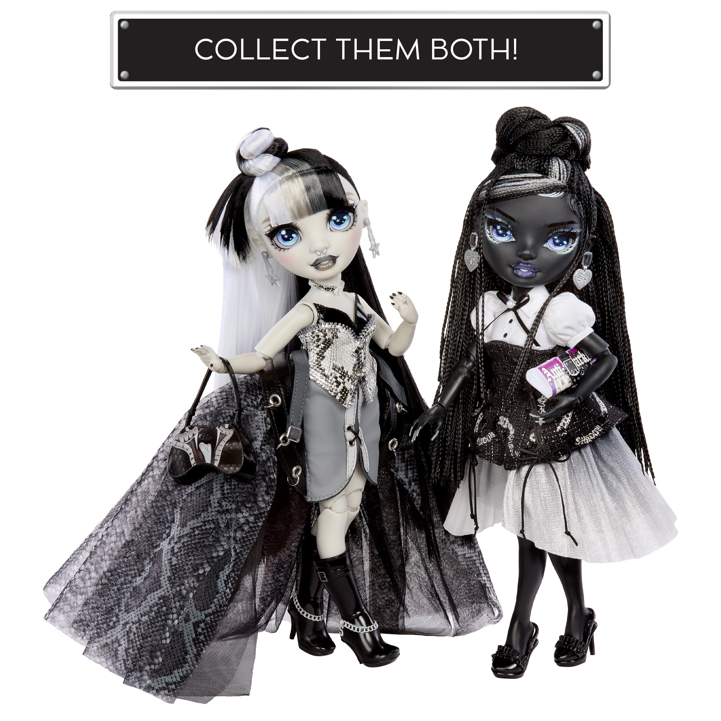 Rainbow High Shadow High Doll, Heather Grayson - Bambola fashion da 27,94 cm con capelli bianchi e neri e abiti firmati - Età 6-12 anni e collezionisti