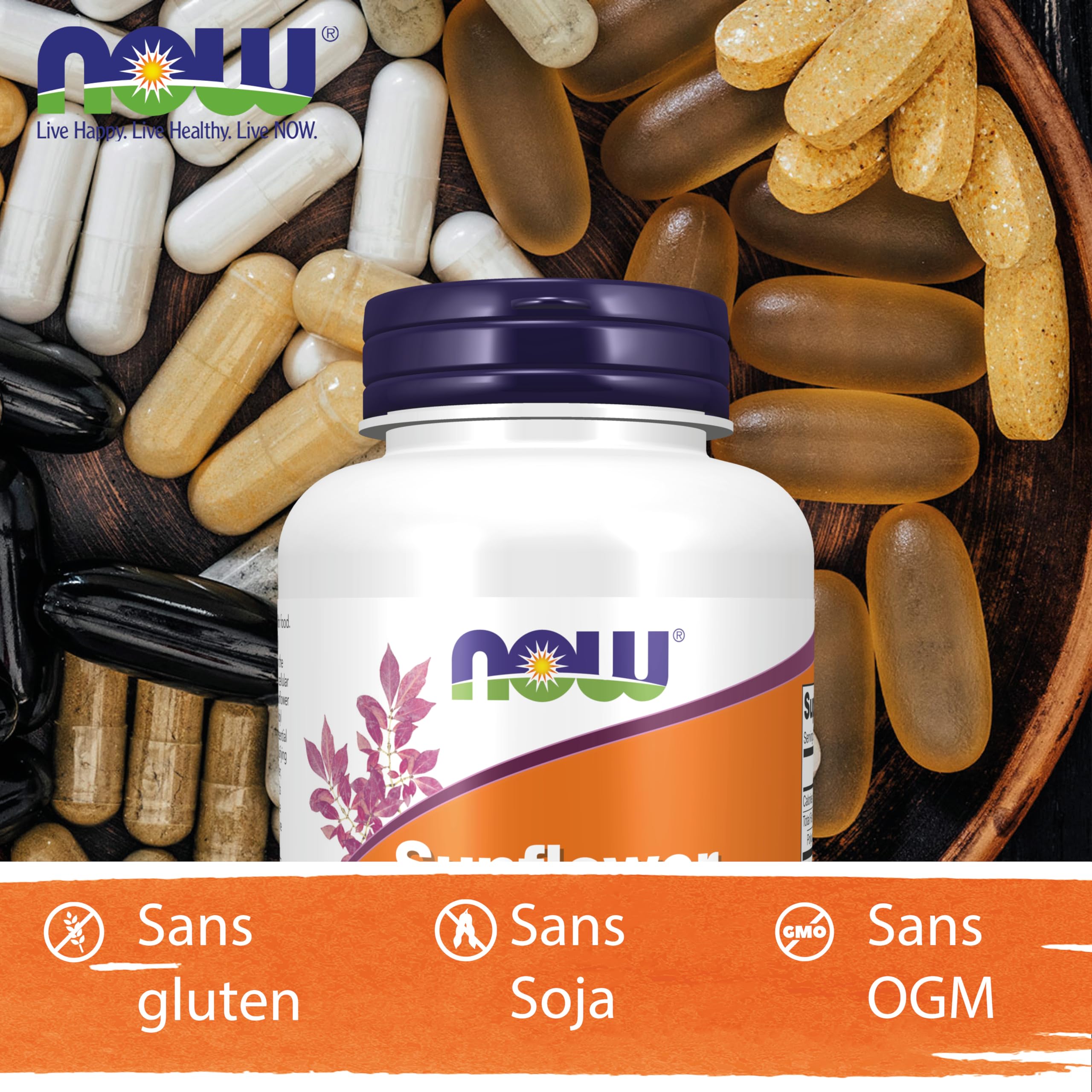 Now Foods, Sunflower Lecithin (Lécithine de Tournesol), 1.200mg, Hautement Dosée, 100 Capsules molles, Testée en Laboratoire, Sans Soja, Sans Gluten, Sans OGM