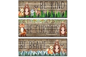 Woodland Nursery Decor - Be Brave Themed Painting Wooden Nursery Wall Art