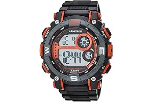 Armitron Sport Black Resin Watch with Sharks Tooth Bezel 40/8284