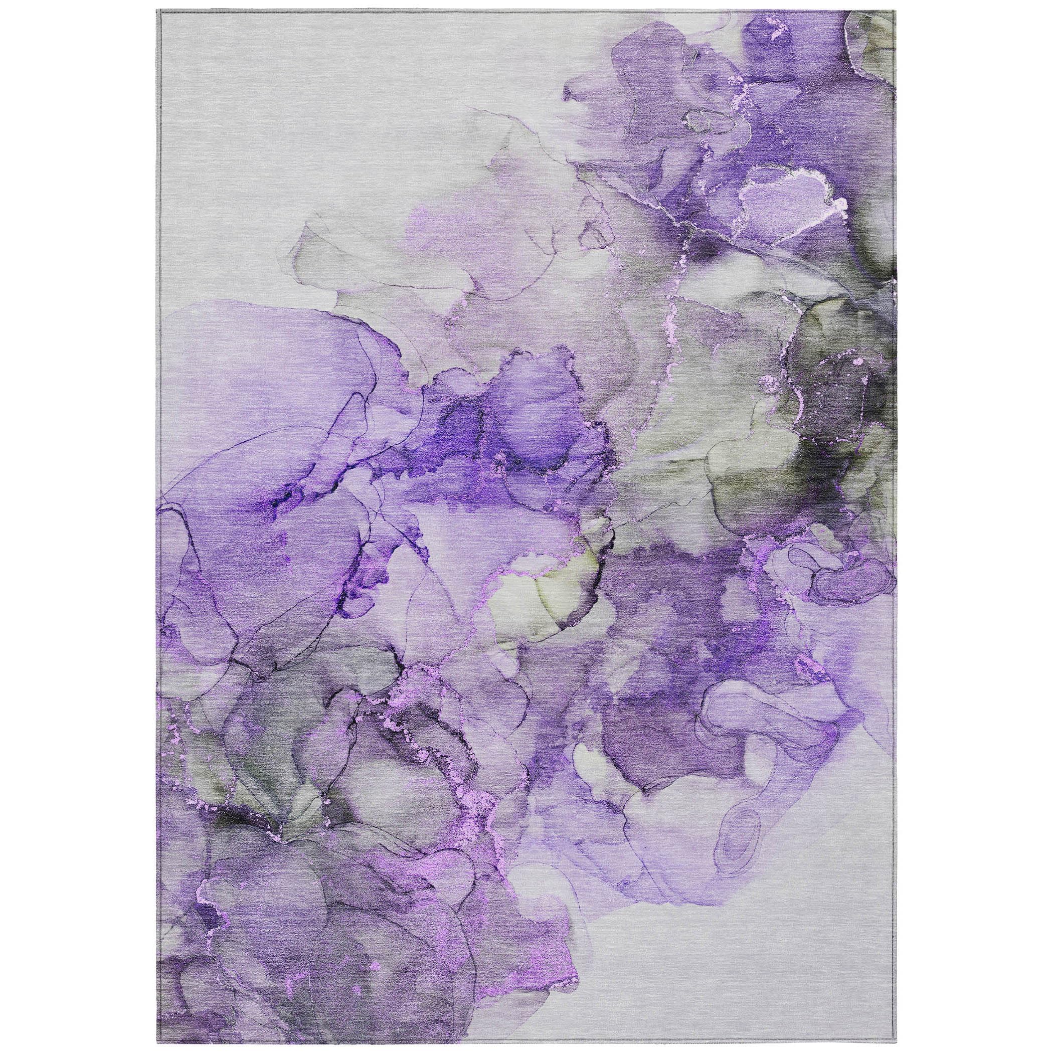 Addison Rugs Chantille ACN520 Purple 5' x 7'6 Indoor Outdoor Area Rug, Stain Resistant, Machine Washable, Non Shedding, Bedroom, Living Room, Dining