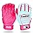 Franklin Sports MLB Baseball Batting Gloves - CFX Pro Adult + Youth Batting Gloves Pair - Baseball + Softball Gear - Premium Pro-Quality Leather - Pink/Carolina Blue - Adult Large