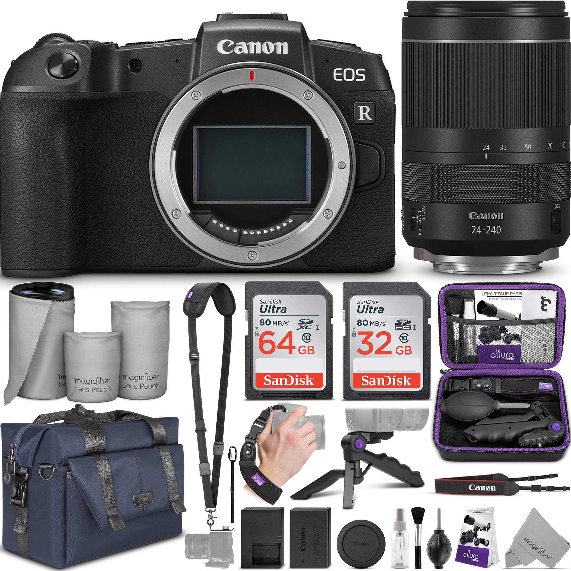 Canon EOS RP Mirrorless Digital Camera and 24-240mm Lens with Altura Photo Complete Accessory and Travel Bundle