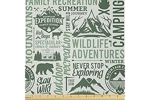 Ambesonne Camping Boy Scout Fabric by The Yard