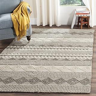 SAFAVIEH Natura Collection Accent Rug - 3' x 5', Grey & Ivory, Handmade ...