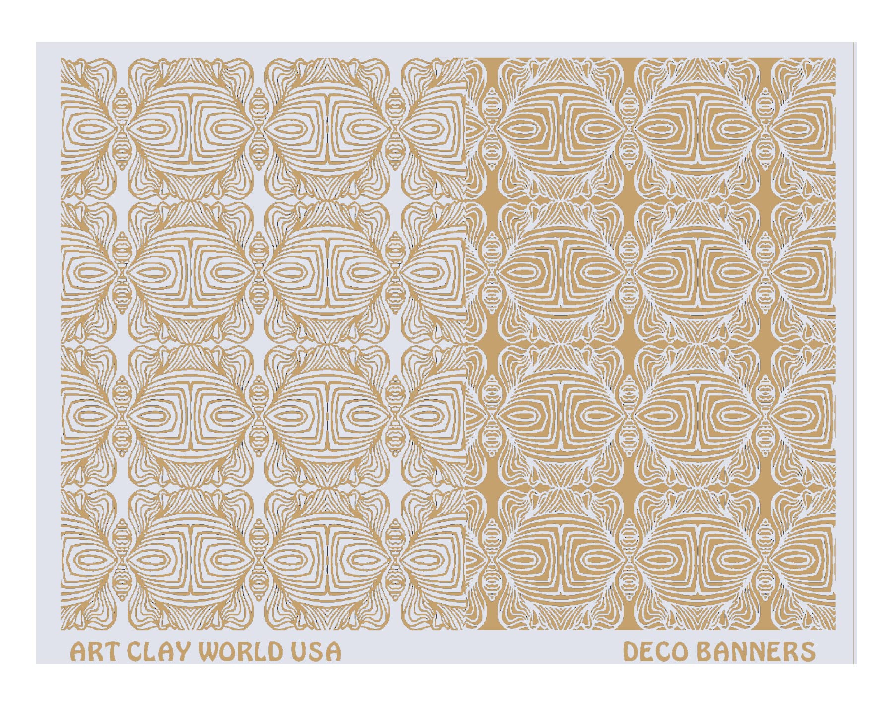 Art Clay World USA Low Relief Texture Deco Banners - 1 Pc.