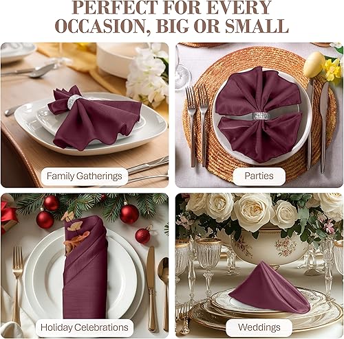 Miniatura 334 de Ultimate Textile -1 docena - Reversible Shantung Satin - Majestic - Servilletas de tela Majestic de 17 x 17 pulgadas color azul pizarra