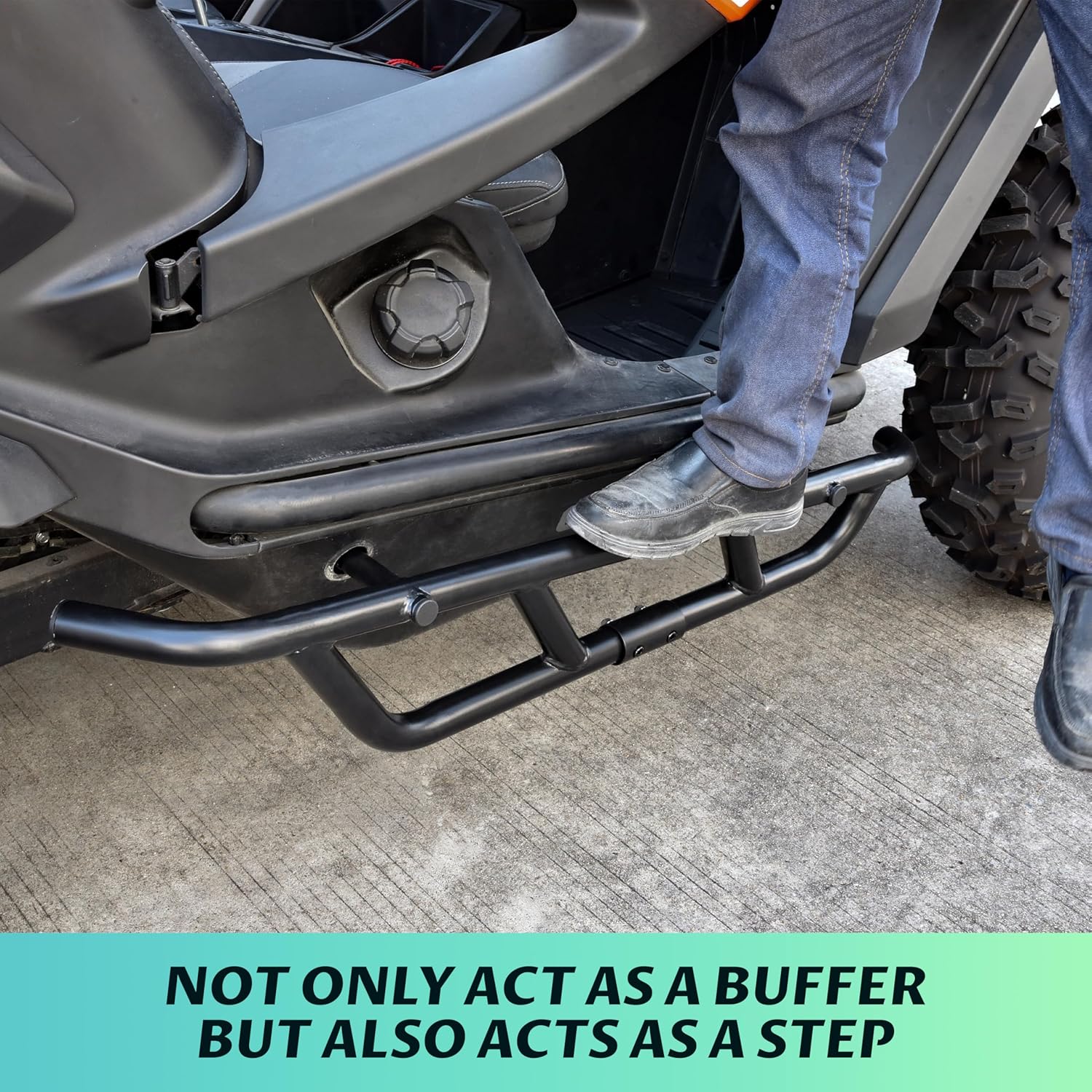 SAUTVS Nerf Bars Rock Sliders Side Bumper for CFMOTO ZForce 950 HO EX Sport 2020-2024 Accessories, Combined Heavy Duty Steel Tree Kickers Side Steps Low Profile Protector, Replace 5BY#-801300-1000