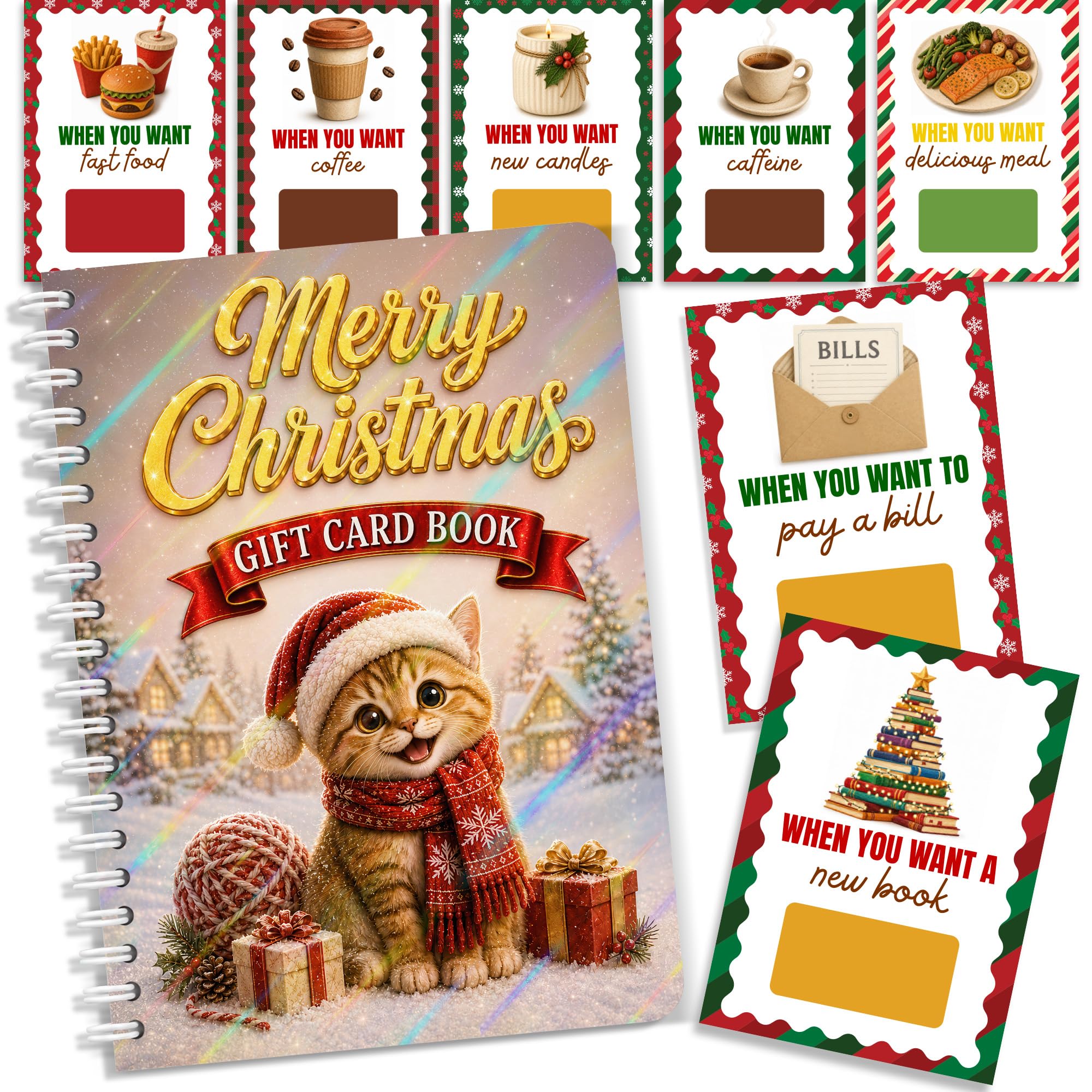 Christmas Gift Card Book, Christmas Gift Card Book for Adults, Teens, Kids