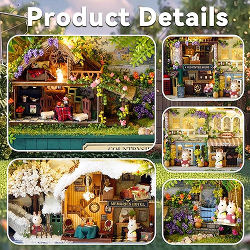 Miniatura 19 de Flever Kit de casa de muñecas en miniatura, habitación creativa con muebles y funda para regalo romántico de San Valentín (notas de campo)