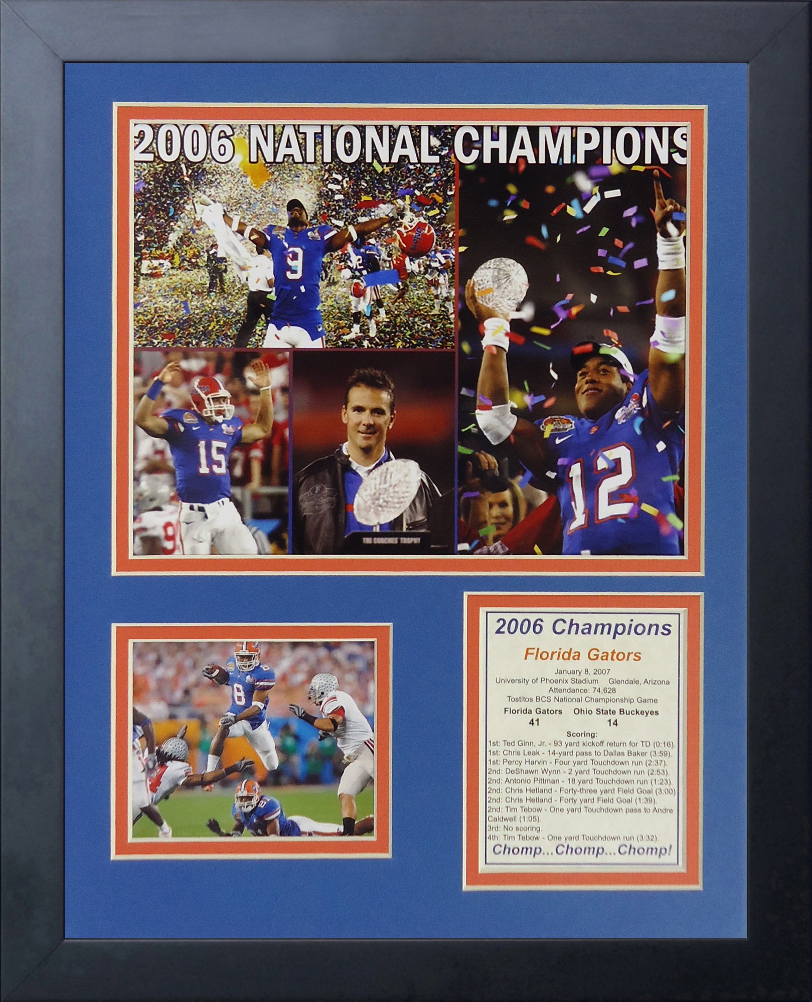 Legends Never Die "2006 Florida Gators National Champions" Framed Photo Collage, 11 x 14-Inch (12059U)