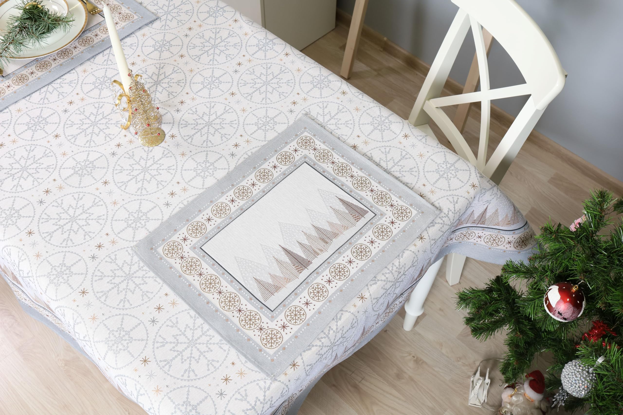 Decoración de mesa de Navidad, juego de 4 manteles individuales, 40x50 cm – Decoración de mesa de Navidad, decoración de Navidad para interiores - Decoración navideña, manteles individuales lavables