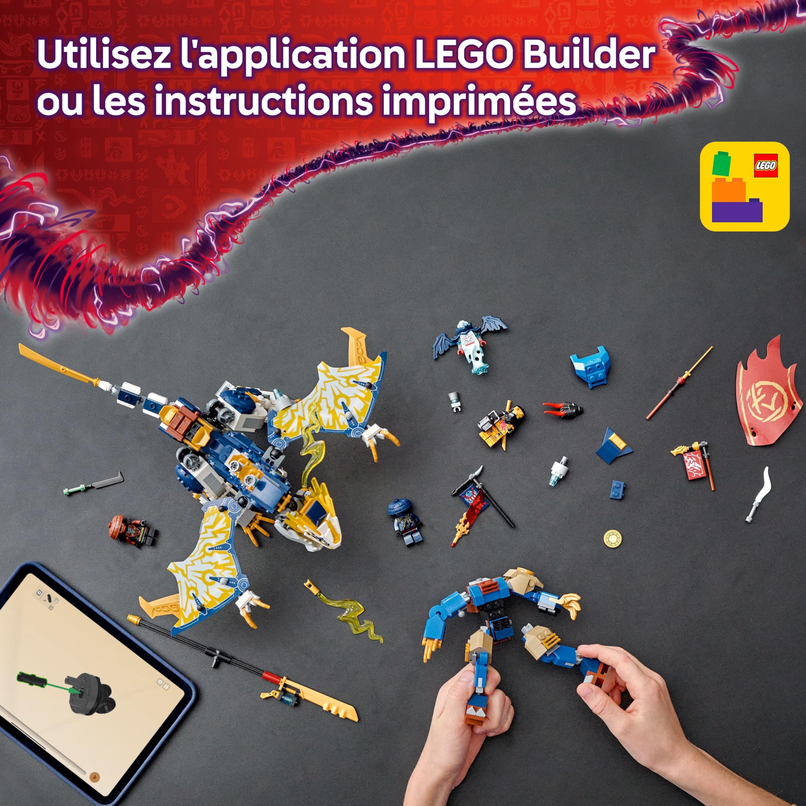 LEGO NINJAGO Le Robot Dragonnier De Rogue - Jouet Ninja Avec Figurines De Dragon & Robot - 4 Minifigurines Dont Lloyd & Arin - Lame De Révélation - Cadeau Pour Garçon 8 Ans & Fans De La Série TV 71843
