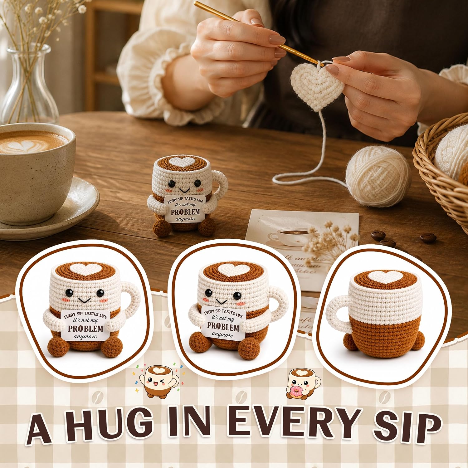 Funny Crochet Retirement Coffee Cup, Retirement Gift for Women Men Coworker image 3