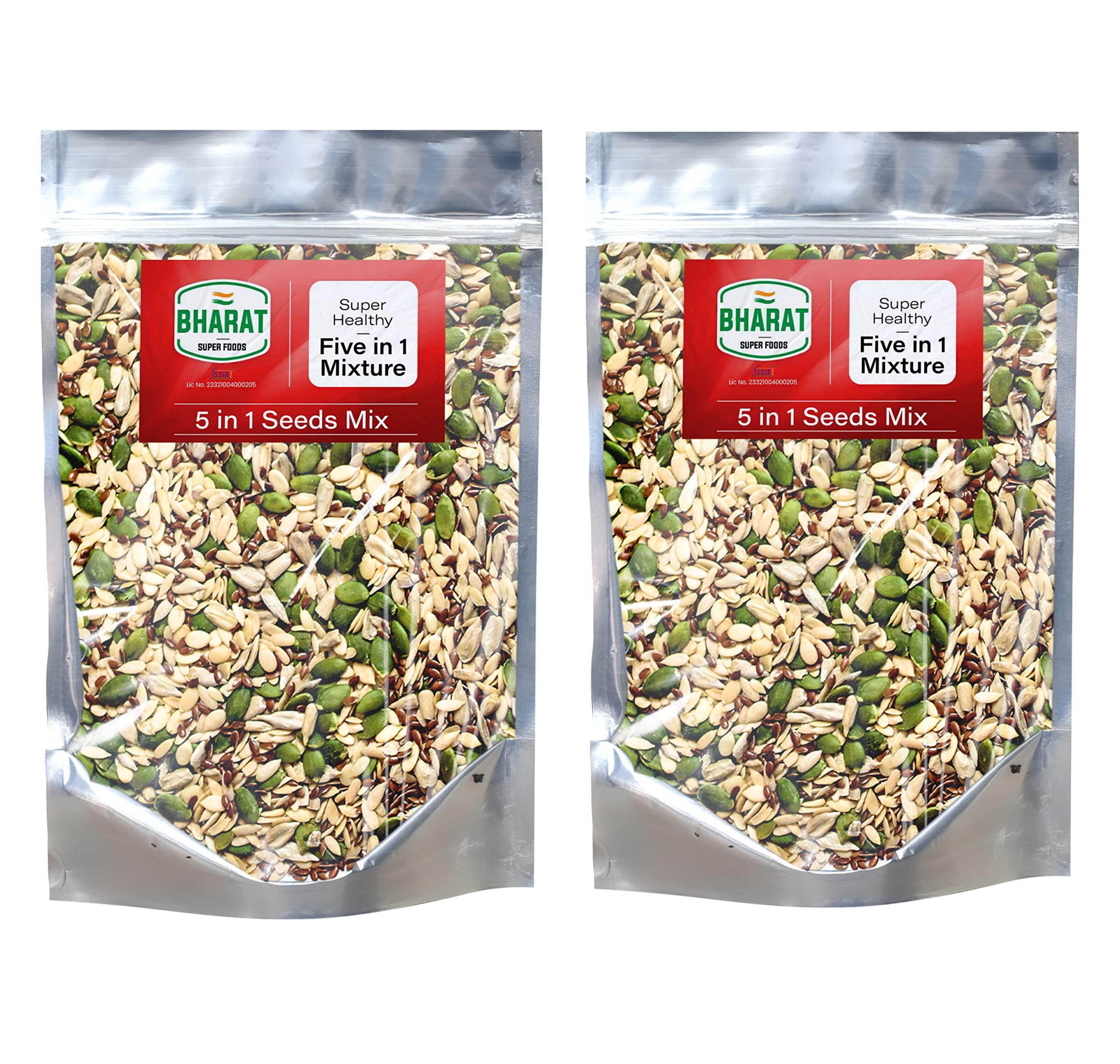 Bharat Super Foods Raw Mix Edible Seeds 5 in 1 - Sunflower, Watermelon, Muskmelon, Flax & Pumpkin Seed - 100% Natural Raw Seeds for Eating (2kg - 2 Packs of 1kg each) (B09SQ3GWJM) Amazon Price History, Amazon Price Tracker