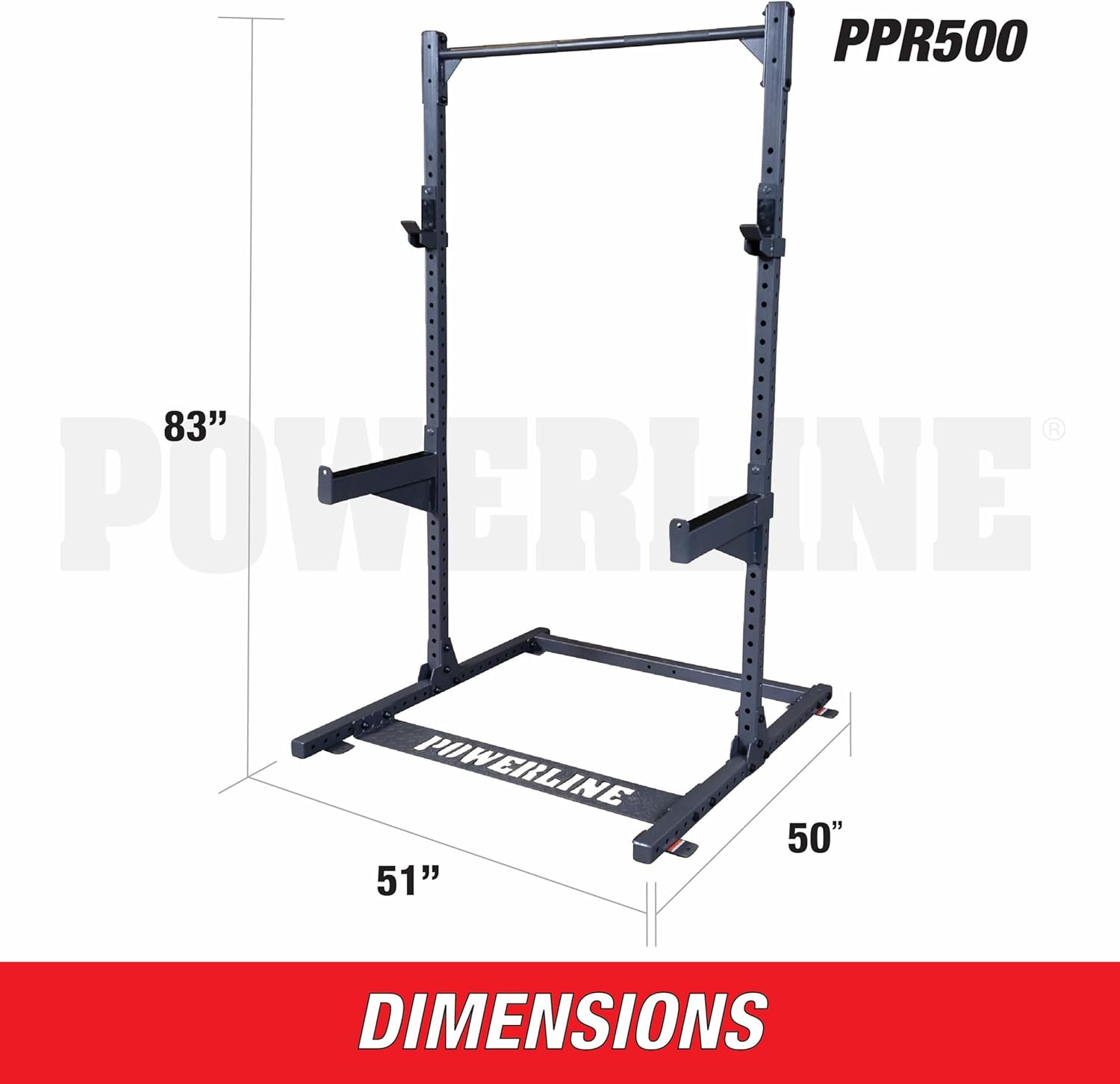 Body solid Body Solid PPR500 Half Rack – Compact Design with J-Cups & Safety Spotter Arms - Image 2