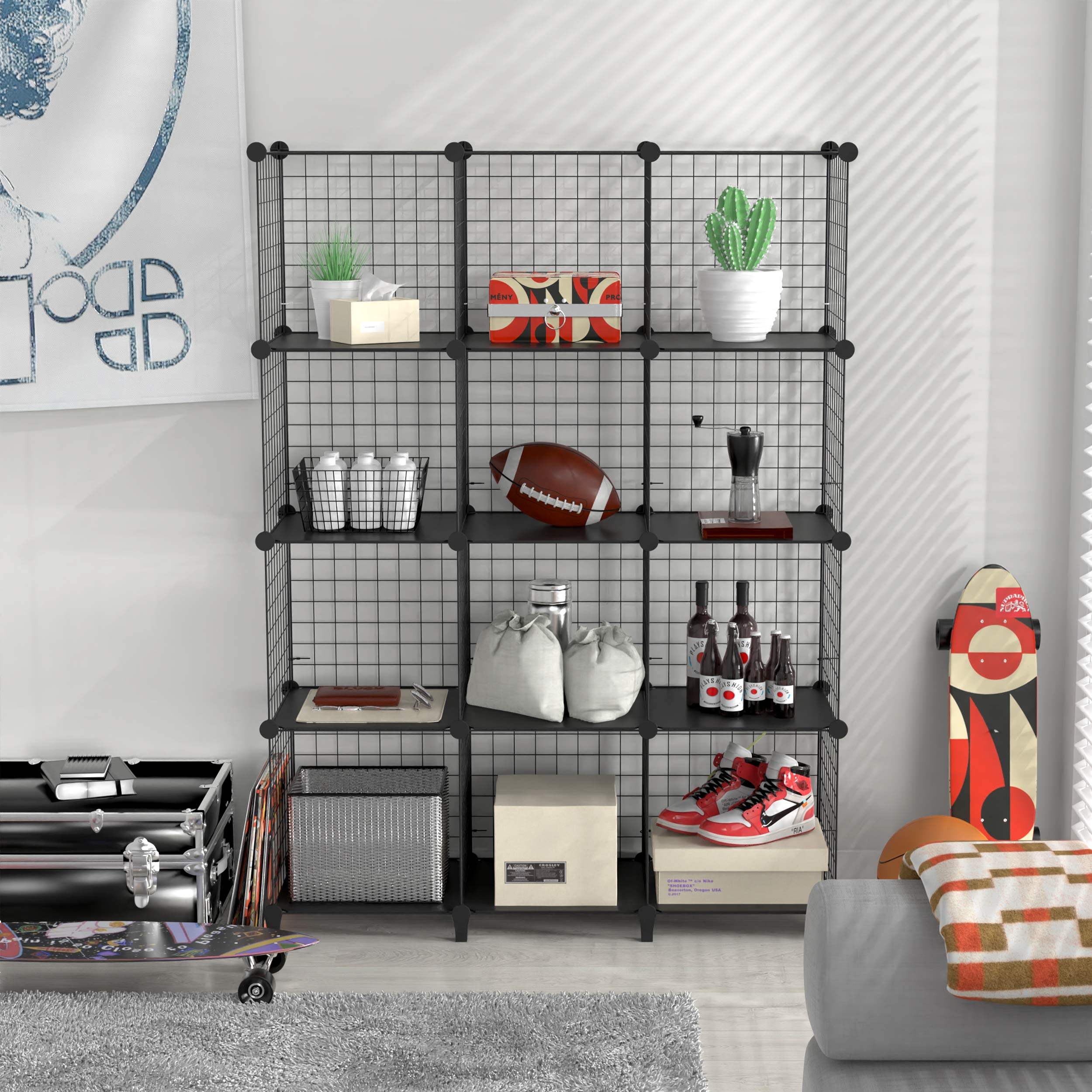SIMPDIY Bookshelf Multifunction Spacesaving Metal Organizer Wire