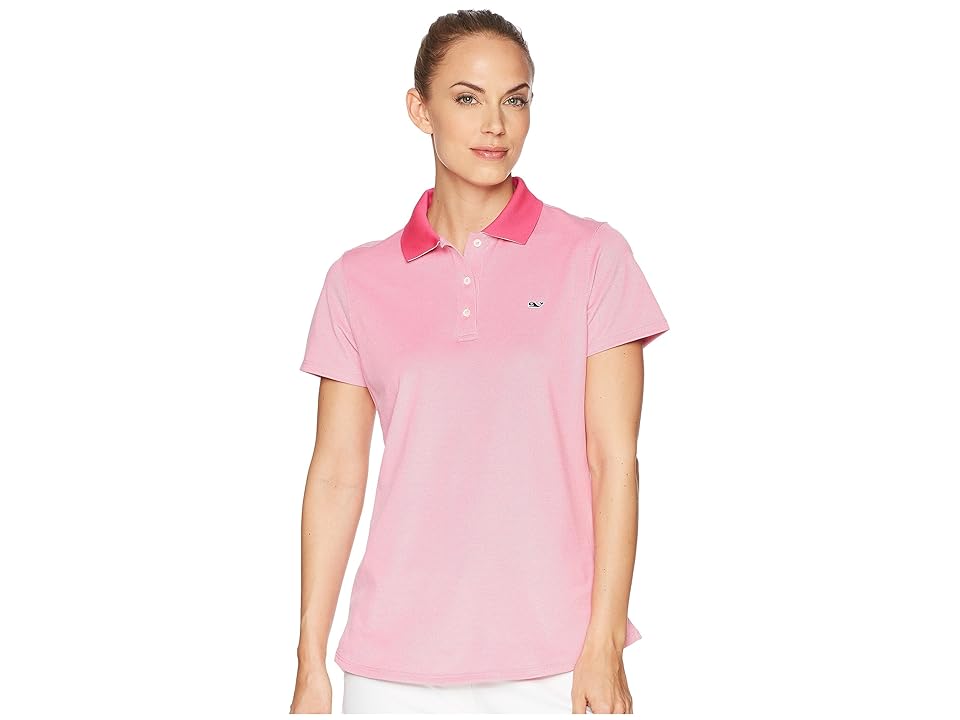 

Vineyard Vines Golf Short Sleeve Pique Polo (Rhododendron) Women's Short Sleeve Pullover