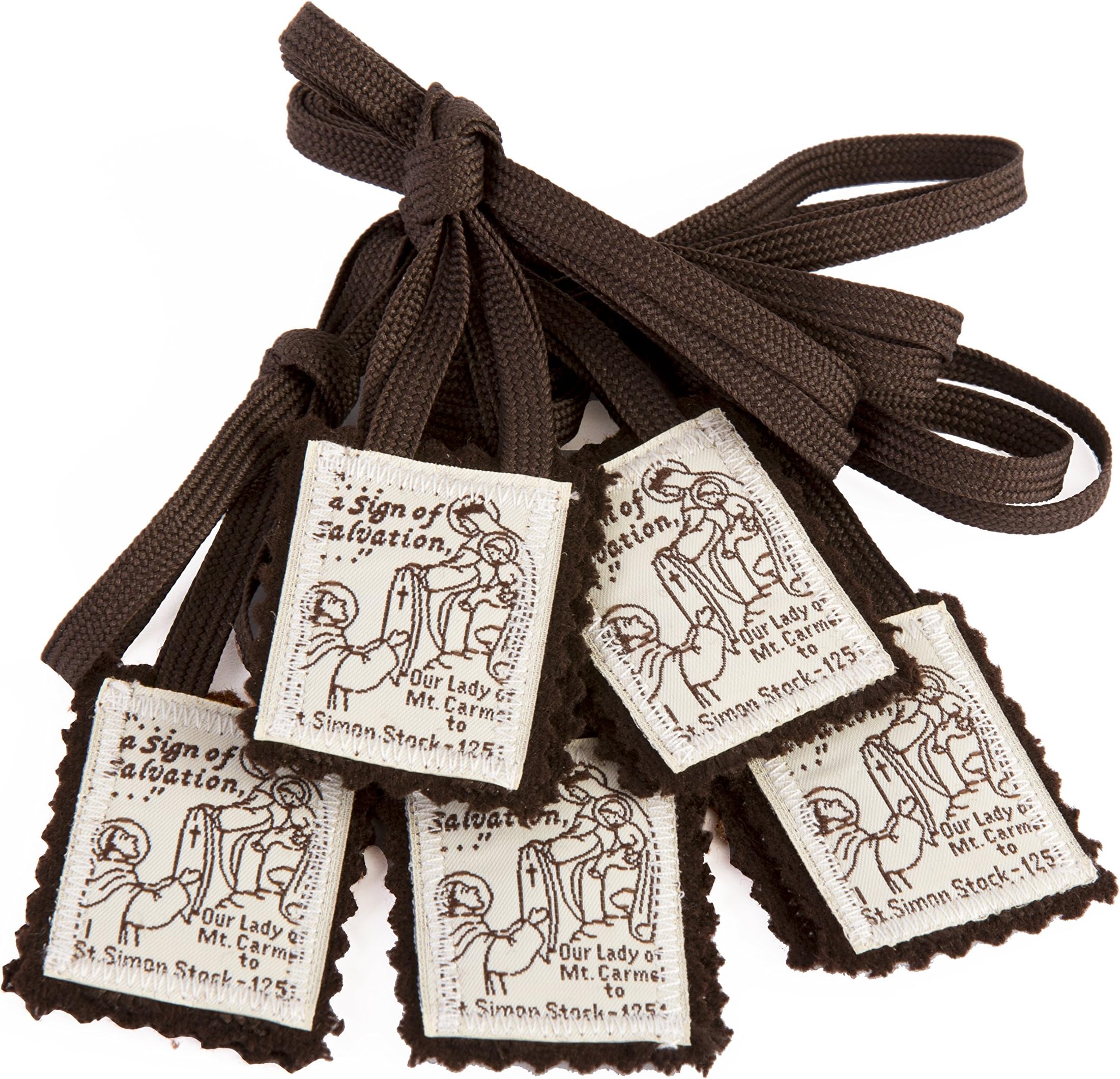 Brown Scapulars Catholic Escapularios Catolicos Mt. Carmel 100% Wool Handmade Quality (5)