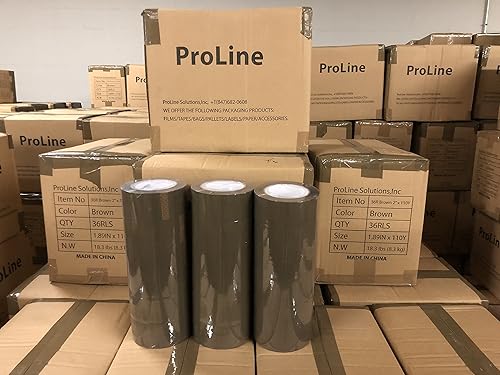 ProLine Cinta adhesiva para caja de embalaje resistente, cinta de sellado de cajas de cartón marrón premium, 2.0 mil 2 pulgadas x 110 yardas (6