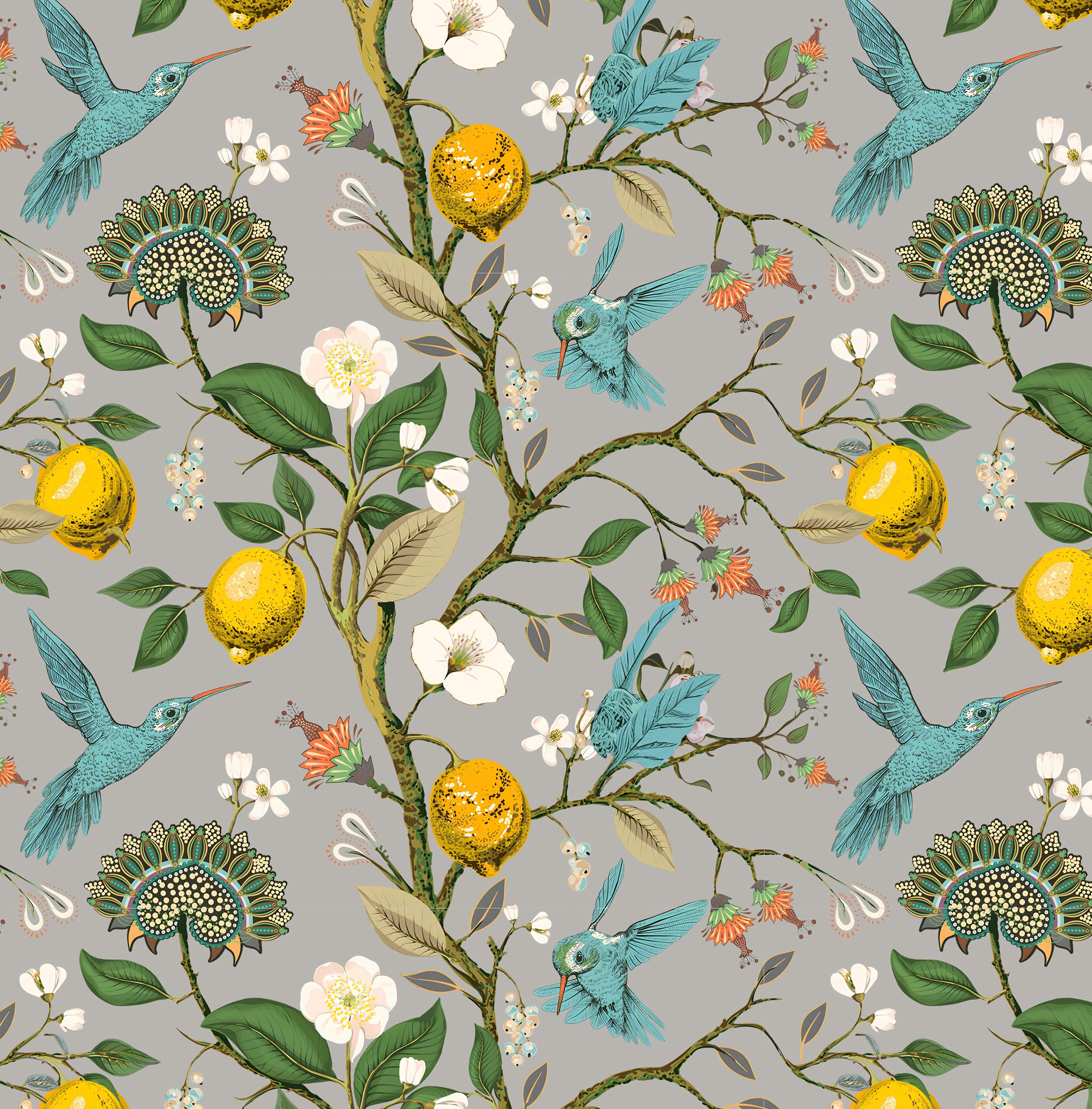 myforHD Tapete Selbstklebende Fototapete Wandpapier Blume Folie Dekorfolie Möbelfolie Klebefolie Pflanzen Laub Blumen Design 44cmX300cm Vintage Wanddeko Wandtapete Wohnzimmer Schlafzimmer