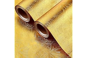 Ireer Embossed Floral Foil Paper, Metallic Gold Wrapping Paper Sheets For Crafts,...
