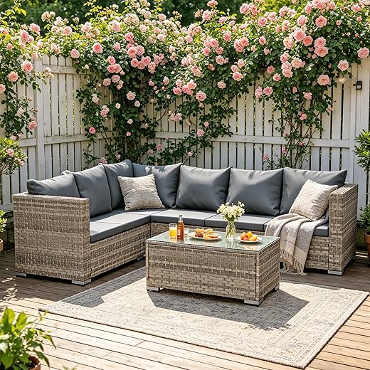 Aweather 3 Pcs Rattan Garden Set